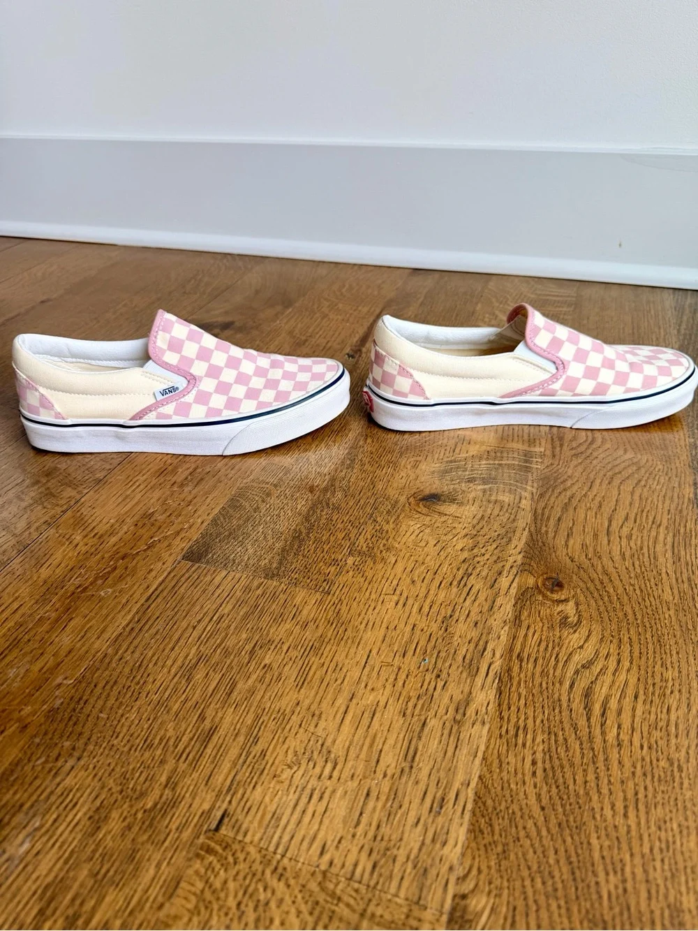 Vans Classic Pink and White Checkerboard Slip On Sneakers Women’s Size 8.5 - Picture 3 of 7